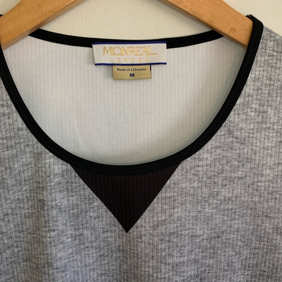 Monreal London Gray Ribbed Performance Sport Top, Medium - Picture 2 of 13